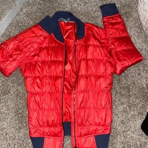 Orange Athleta puffer jacket